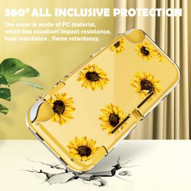 DLseego Case Compatible with Switch Lite, Protective PC Cover for Switch Lite, Clear Switch Lite case witch Anti-abrasion and Anti-scratch Design,Sunflower