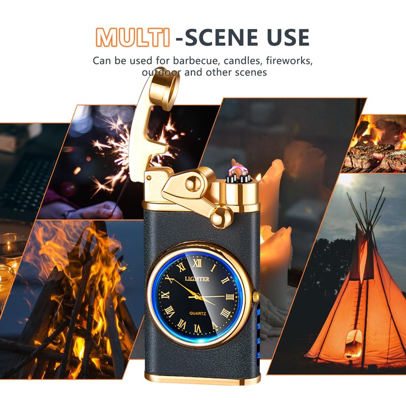 SKRFIRE Electric Plasma Electric Arc Lighter, Windproof Lighters, Metal Lighter