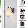 Powfloven Black Rechargeable Battery Operated Wall Sconces Set of 2