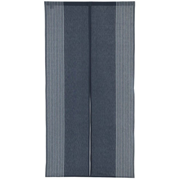 Vertical Stripe Cotton Cloth Japanese Noren Curtain Tapestry (Navy Blue)