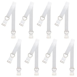ZAMXHUG 4 Pairs Bra Straps Transparent Invisible Non-Slip Adjustable Soft Bra with Transparent Straps Replacement Transparent Bra Straps with Bra Buckles Heart Shaped for Women
