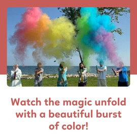 Rainbow Powder Cannons Smoke Bombs Biodegradable Poppers | Assorted 6 Pack | Launch up to 25 ft | Decorations For Photoshoots, Gender Reveal, Celebrations, Festivals, and Parties | TUR Party Supplies