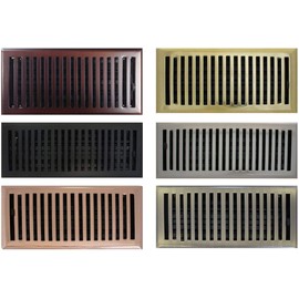 2" x 10" (3.375" x 11.25" Overall) Flat Black (Textured) Contemporary Register with Damper (HVAC Vent Cover)