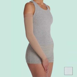 Juzo 2002CGLSB06 II Soft Circular Knit Arm Sleeve 30-40 mmHg Long with Silicone Border - White