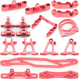 Motor Mount Steering Knuckles Kit Suspension Arm Shock Tower Battery Plate Bumper Bracket Steering Assemby Set for Tamiya TT02 Aluminium Upgrade Part 1/10 On Road Touring Rally Racing Car
