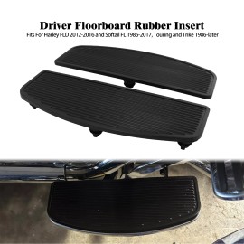 YHMTIVTU Rubber Front Rider Insert Floorboard Pad Foot Board For Harley FLHT Trike Dyna