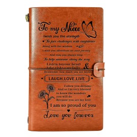 Wazzio Niece Gifts from Auntie, Birthday Gifts for Niece 136 Page Refillable Writing Journal Notebooks, Back to School Graduation Gift for Nieces from Aunt Uncle