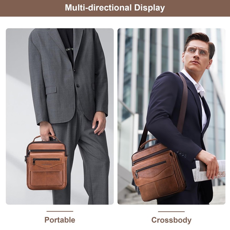 COSCOOA Shoulder Bag for Men Leather Man Purse Crossbody for