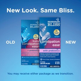 Mommy's Bliss Mommy's Bliss Constipation Ease + Prebiotics, Relieves Occasional Constipation, Gentle & Safe, No Harsh Laxatives, 4 Fl Oz Bottle (Pack of 1)