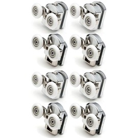 New Replacement Shower Door Fixing Wheels in Chrome - 4X Top & 4X Bottom - Fits Glass 4-6mm