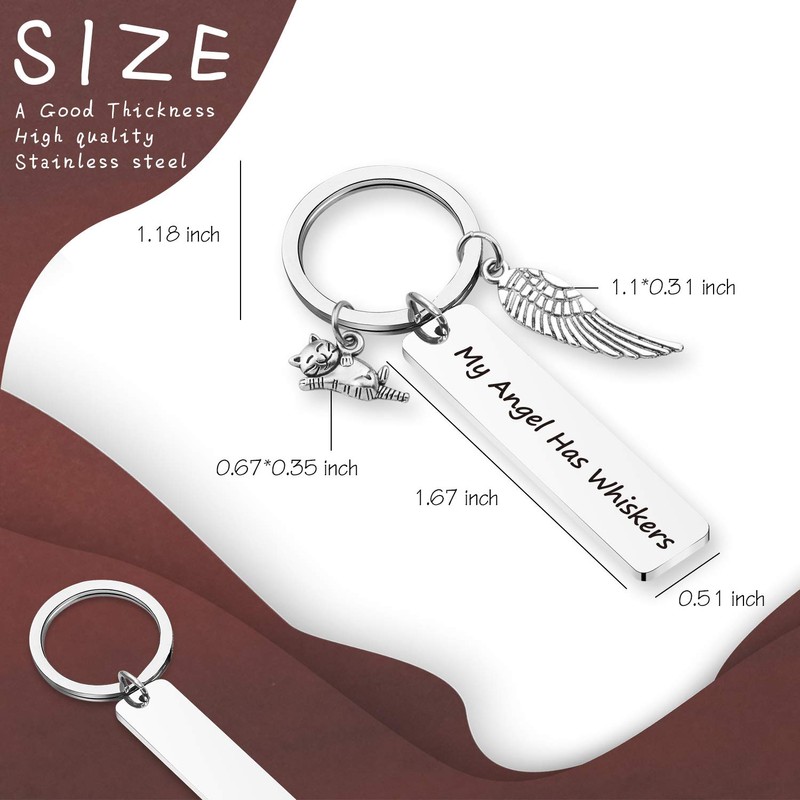 BOSATE Pet Memorial Gift My Angel Has Whiskers Pet Loss