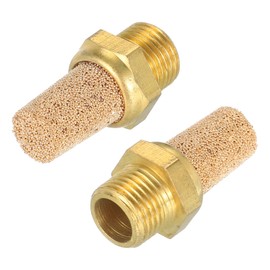 QUARKZMAN Pneumatische Schalldämpfer 1/8" NPT Männlich Lang Auspuff Schalldämpfer Magnetventil Messing Schalldämpfer Lärm Stille Luft Zylinder Zubehör für Ventil 2 Set