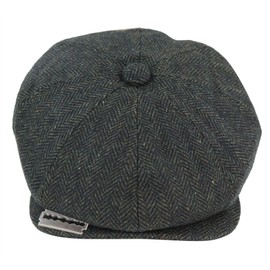 TruClothing Mens Tweed Newsboy Cap Blinder Baker Boy Razor Flat Cap Grandad Hat 8 Panel Olive L