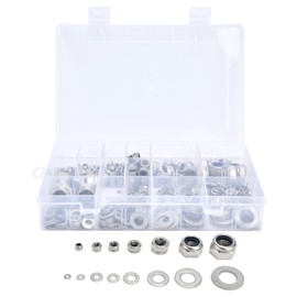 Hex Nuts Kit Various Sizes Safe Firm CorrosionResistant Portable Nuts Flat Washers Kit for Home Construction Industry