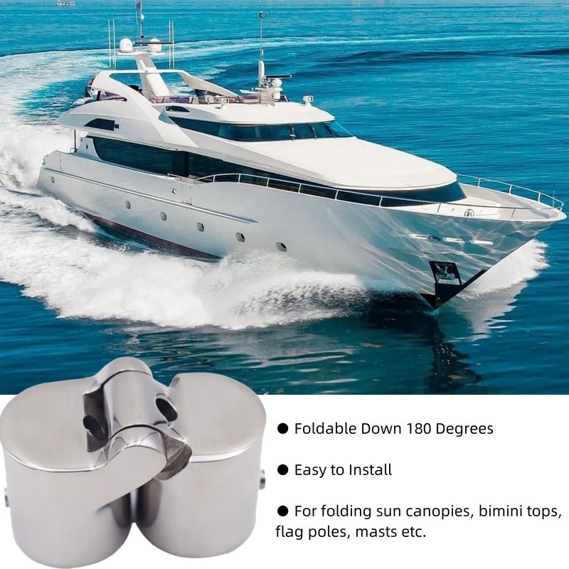 MerciL Marine Pipe Connector, 316 Stainless Steel Folding Swivel Coupling