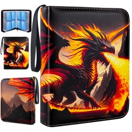 Scrapbook for Cards Album, Trainer Trading Card Albums, High-Quality PU Waterproof Collection Scrapbook, Folder Book, 400 Pockets, Books for Trading Cards and Trading Cards with 50 Pages, Orange