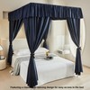 AIKASY Dark Blue Thickened Bed Canopy Curtains - Elegant Bedroom