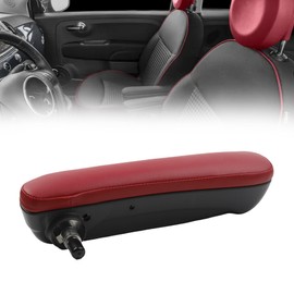 Front Right Side Seat Armrest Compatible with Fiat 500 2016 2017 2018 2019 Passenger Adjustable Arm Rest Elbow Support Pad Replace# 6BV48KRLAA,Red