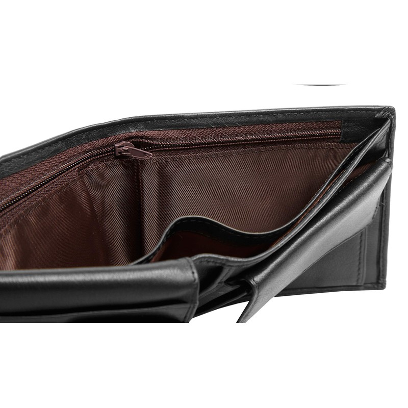 BAGAN 020879 Men's Genuine Leather Wallet Black, black, Classic