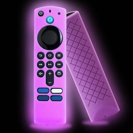 GMXT Remote Cover Glow in The Dark Compatible with Fire TV Stick 4k, Fire TV Stick HD, Remote Case Anti Slip Silicone Sleeve (Purple 1pcs)