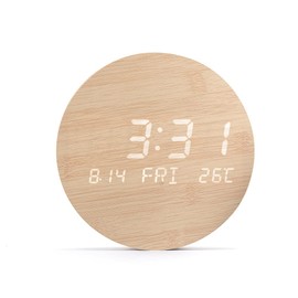LED Digital Wall Clock Digital AC Color LCD Wireless Wood