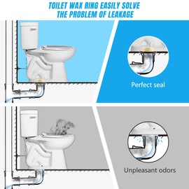 Toilet Wax Ring Extra Thick with Reinforced Polyurethane Core for Sealing Against Gas/Odor and Water Leaks Toilet Wax Ring with Metal Studs for 3" and 4" Waste Lines.Yellow, 1-Pack