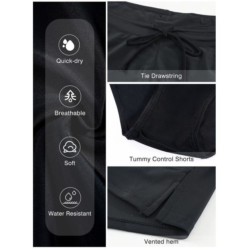 Aleumdr Women's Swim Boardshort Bikini Bottom Shorts Swimming Suits Panty