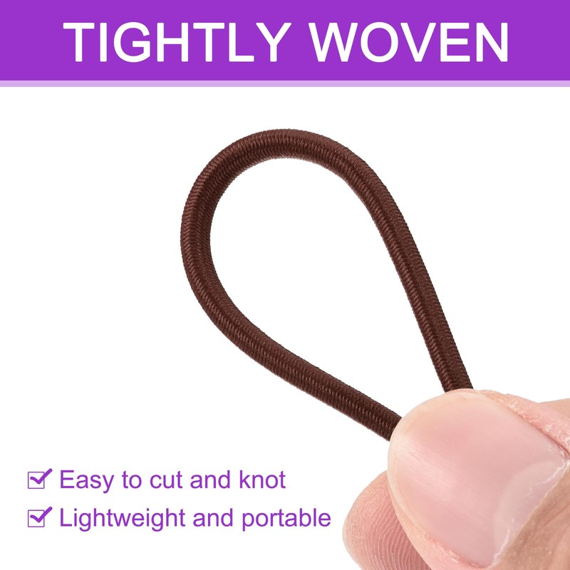 DMiotech 3mm Shock Cord, 7.6 M Brown Bungee Cord Tent