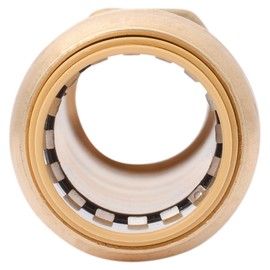 SharkBite U3134LFA 3/4-Inch 3/4" Push-To-Connect Slip Coupling x NPT Male Adapter, Brass