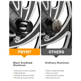 PBYMT Black Front Axle Nut Cover Cap CNC Aluminum Compatible for Harley Davidson Touring Road King Street Glide Electra Glide Softail Sportster Iron 883 Fat Boy 2002-2024