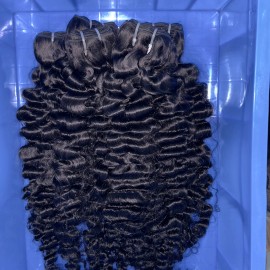 American Warehouse Delivery Cambodian Hair Best Quality Raw Human Hair  Straight Natural Body Wave and Burmese Curly Bundlestyle: Burmese curly 1 bundle, color: natural black, Stretched Length: 20 Inches