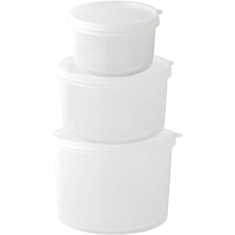 Nagao Storage Container, Round, Polypropylene, Deep Type, 16.2 fl oz