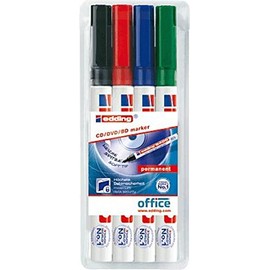 Edding 4-8400-4 Permanent Markers (Black, Blue, Green, Red, Multicolour)