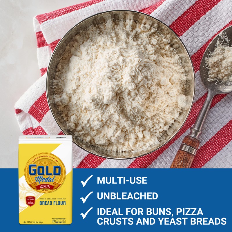 Gold Medal Premium Quality Bread Flour for Baking, 10 lb