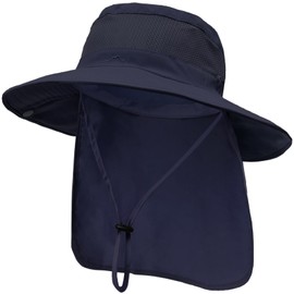 ZOORON Sun Hats for Men Women Fishing Hat with Neck Flap,UPF 50+ Sun Hat Waterproof Wide Brim Bucket Hats for Safari Hiking