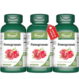 Vorst VORST Pomegranate Extract 3000mg Raw Equivalent 120 Vegan Capsules | Source of Antioxidants & Ellagic Acid | Nitric Oxide Supplement | Powder Pills | 3 Bottles