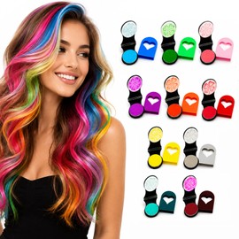 12 Colours Hair Chalk Set, Rainbow Colours, Washable Hair Chalk