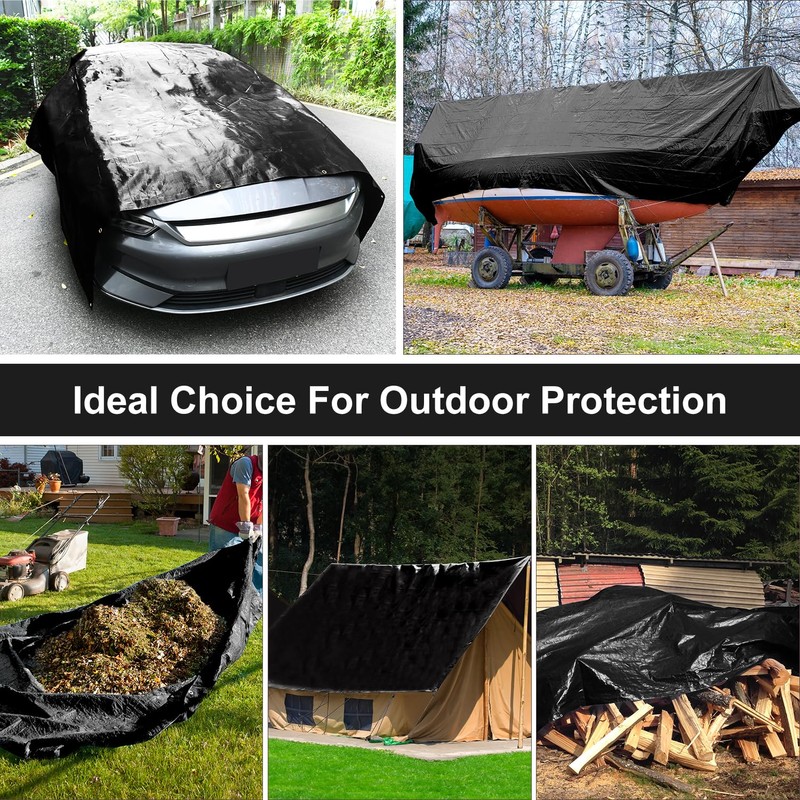 Patiobay Tarp 10x12 Feet, 8 Mil Waterproof Tarps Heavy Duty