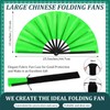 Blulu Large Folding Fans for Line Dancing Big Chinese Foldable