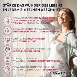 Folic Acid Pregnancy Vitamins 400 μg Folic Acid Pregnancy with Vitamin B12 Vitamin D3 Zinc Iron Copper Pregnancy Vitamins Folic Acid High Dose Folic Acid Prenatal Vitamins 120 Capsules