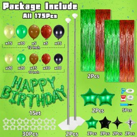TNT Pixel Birthday Party Decorations Supplies Kids,Miner Theme Tinsel Foil Fringe Curtain Backdrop,Video Game Balloons Column Arch Garland Decor Kit for Boy -175Pcs