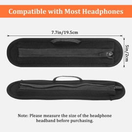Universal Headphone Headband Cover, Replacement Headphone Headband Cover, Headphones Replacement Band Headbands Protector with Zipper (Black)