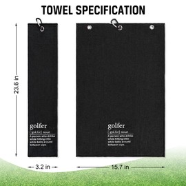 ERHACHAIJIA Golfer Definition Embroidered Golf Towel with Clip. Funny Golf Accessories Gifts for Men Women Golf Lover Mom Dad Uncle Grandpa Grandma, Birthday Retirement for Golf Fan