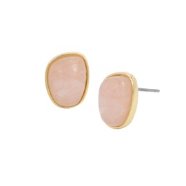 Robert Lee Morris Soho Womens Rose Quartz Stud Earrings, Rose Quartz/Gold 2