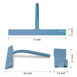 Large Shower Squeegee for Glass Doors, Richmirth 11 Inch Squiggy for Shower Glass Bathroom Squeegee Mop Wiper Cleaner Tool for Tile Wall, Car Glass, Window - Green