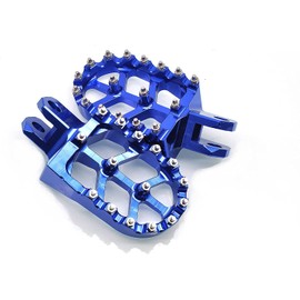 MZS Dirt Bike Foot Pegs, CNC Motocross Footpeg MX Footrest Rest Pedal Blue Compatible with DRZ400 00-04 | DRZ400E DZR400S 00-07 | DRZ400SM 05-17 | RM125/RM250 91-02 | RMX 250 93-98 | KLX400R 03-04