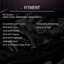 YIHOVY Battery Current Sensor 28850-0V020 fit for Honda 2012-2015 Civic, fit for Toyota 2016-2018 Corolla 2016-2021 Yaris 2015-2017 Camry 2016-2020 Rav4 2015-2018 Highlander Land Cruiser Prado (1)