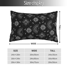 Sun and Moon Pillow Cover 16"x24" Inch Bed Pillow Pillowcases with Hidden Zipper Lumbar Pillow Case Cushion Queen Size Standard Soft Breathable Rectangular Pillow Covers,for Sofa Couch Bed Decor