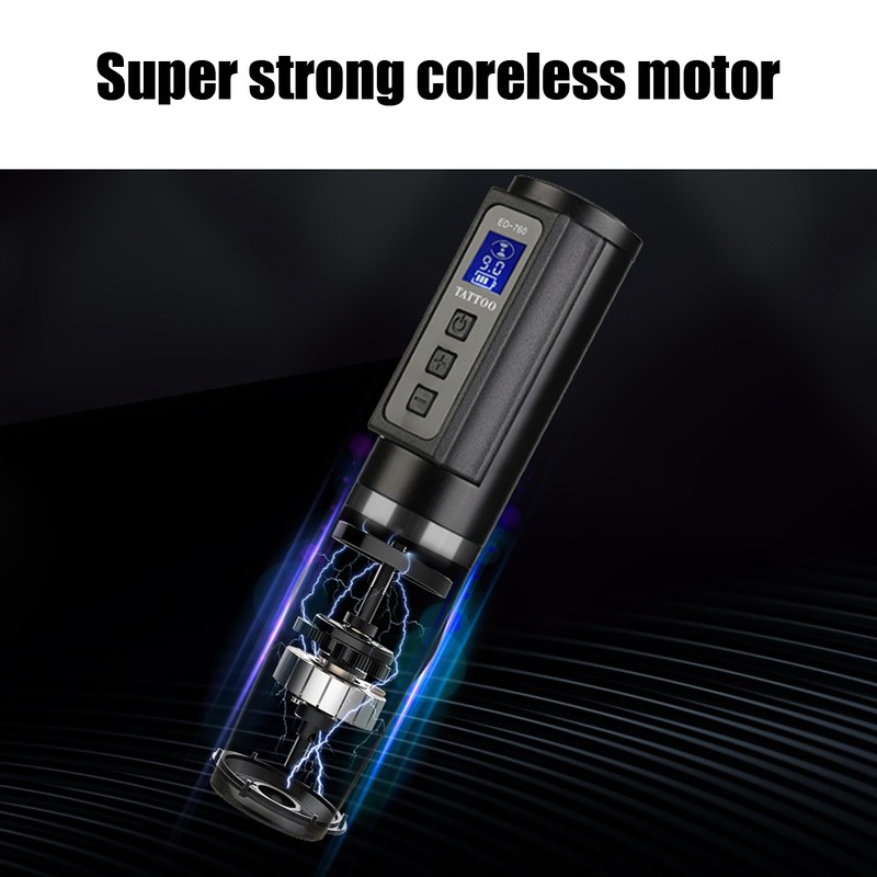 Cordless Tattoo Pen Machine Aluminum Alloy Frame Digital Display High