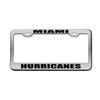 Miami Hurricanes Chrome License Plate Frame Tag Black
